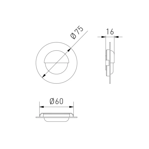 Світильник сходовий GTV LED ESCADA 0,8W, 4000K, DC 12V, IP20, круглий, закритий