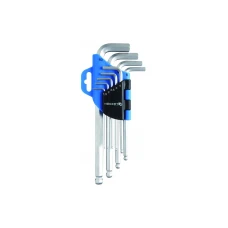 Набір шестигранних ключів з кулькою, CrV, 9 шт. коротких