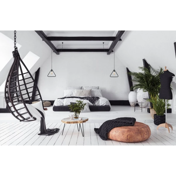 Підвісний світильник GTV decor GIJA, E27, max.40W, IP20, чорний (OS-GI-E27-10-DEC)