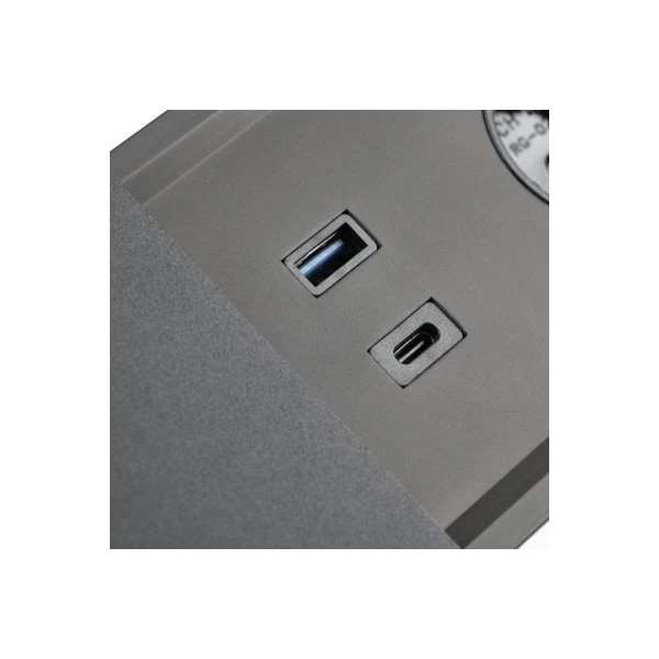 Подовжувач вбудований GTV PRESTINO, 2x роз. schuko, USB A+C, RJ45, HDMI, 1,5 м, чорний
