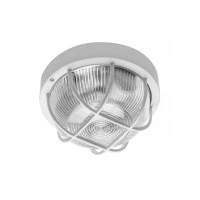 Світильник із захисною сіткою GTV IBIZA, max 40W, E27, AC220-240V, 50-60Hz, IP44, ABS/скло