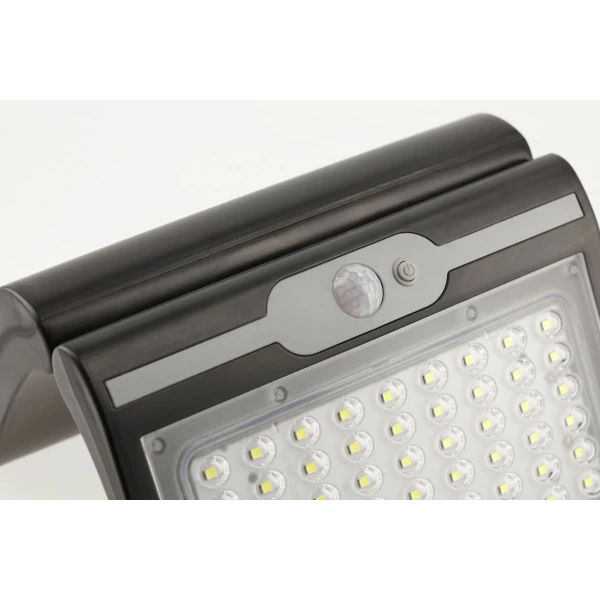 Прожектор GTV RAMOS, солнечная панель, датчик движения/сумерек, 50W, IP44, 6400K, чёрный (LD-RAMOS50W-CW-10)