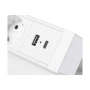 Мебельная розетка BASCO, 3хSHUKO, USB A+C, кабель 1.5 м, белый