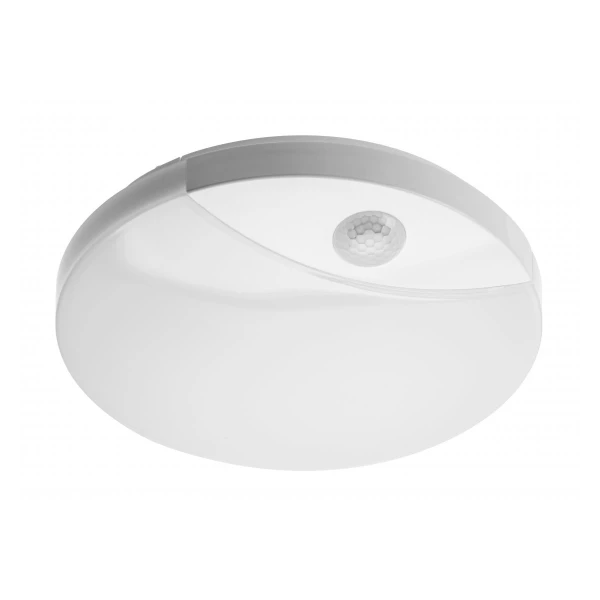 Світильник GTV LOGOS з датчиком руху, 16W, 4000K, IP44, 360*, білий корпус (LD-LOG16W-LED)
