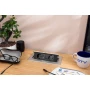 Мебельная розетка MULTISOFT, 2хSHUKO, USB A+C, RJ45, кабель 1.5 м, алюминий