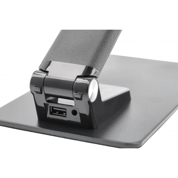 Настільна лампа GTV Loneos, 12W, 3-CCT, USB, Чорна, працює від power bank (LB-LON12W-10-DEC)