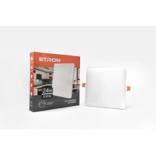 Світлодіодний врізний світильник Etron 24W 5000К ІР20 квадрат