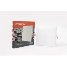 Світлодіодний врізний світильник Etron 36W 5000К ІР20 квадрат