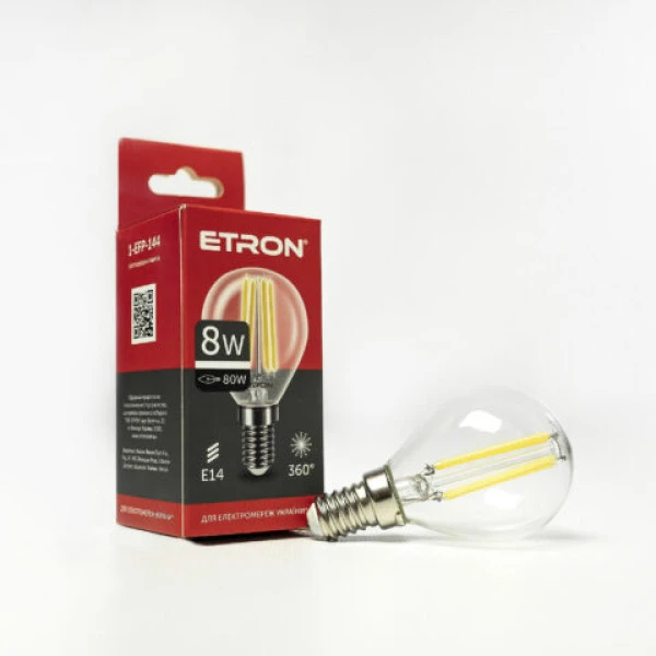 Светодиодная лампа ETRON Filament 1-EFP-144 G45 E14 8W 4200K