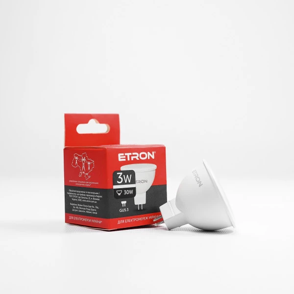 Лампа светодиодная ETRON Light Power 1-ELP-064 MR16 3W 4200K 220V GU5.3