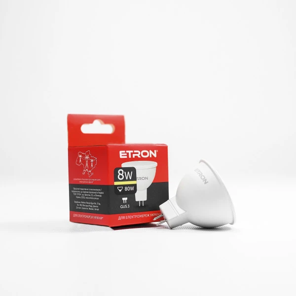 Лампа світлодіодна ETRON Light Power 1-ELP-065 MR16 8W 3000K 220V GU5.3