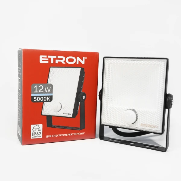 Прожектор світлодіодний ETRON Spotlight Power 1-ESP-222 12W 5000К з датчиком руху