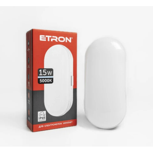 Світлодіодний світильник Etron 15W 5000К IP65 ellipse