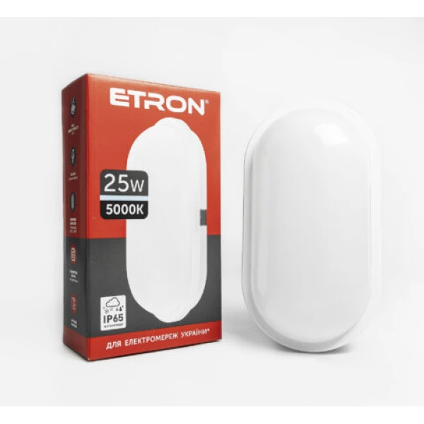 Світлодіодний світильник Etron 25W 5000К IP65 ellipse