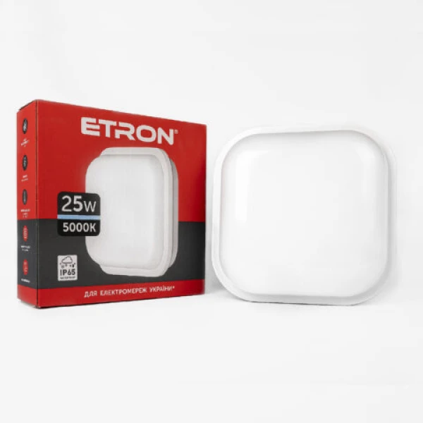 Світлодіодний світильник Etron 25W IP65 5000К square