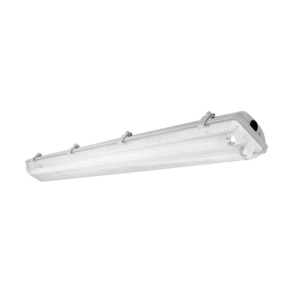 Світильник герметичний GTV G13, 2xT8 LED 18Вт, 3600lm, AC220-240V, 50/60Hz, IP65, ABS / PS, 120см, сірий