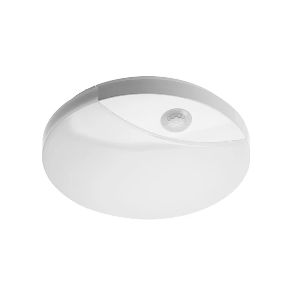 Світильник GTV LOGOS з датчиком руху, 16W, 4000K, IP44, 360*, білий корпус (LD-LOG16W-LED)