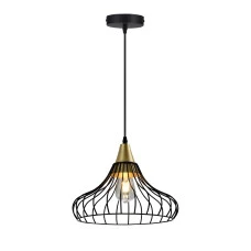 Потолочный светильник LOTTE,2622,AC220-240V,50/60Hz,1*E27, IP20, диаметр 33 CM, единичный, черный/ золотой