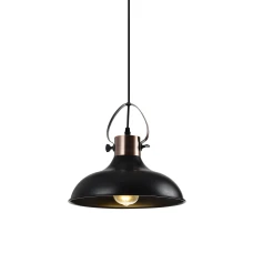 Підвісний світильник GTV decor MEES, E27, IP20, d30cm, чорний (OS-MEES-10-DEC)