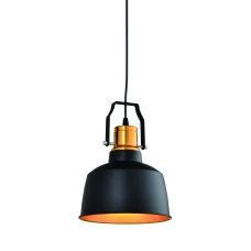 Підвісний світильник GTV decor MONROE, E27, IP20, d22cm, Чорний/Золотий (OS-MON-11-DEC)