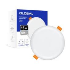 Точковий врізний-накладний LED-світильник GLOBAL SP 2in1 15W, 4100K (circle) Точковий врізний-накладний LED-світильник GLOBAL SP 2in1 15W, 4100K (circle)