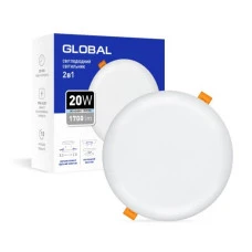 Точковий врізний-накладний LED-світильник GLOBAL SP 2in1 20W, 4100K (circle) Точковий врізний-накладний LED-світильник GLOBAL SP 2in1 20W, 4100K (circle)