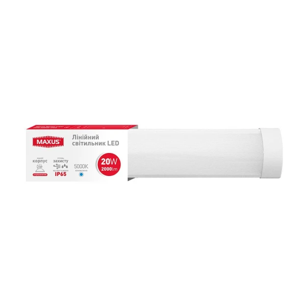 Лінійний світлодіодний світильник Maxus Batten Light 20W 5000K IP65