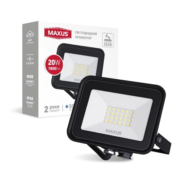 Світлодіодний прожектор MAXUS FL-04 20W, 5000K