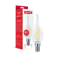 Лампа світлодіодна Maxus C37 FM-T 4W 4100K 220V E14 Frosted