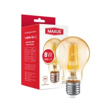 Лампа світлодіодна Maxus A60 FM 8W 2700K 220V E27 Golden