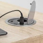 Подовжувач GTV для офісу (врізний) CHARGER, 1 розетка schucko, 2xUSB 5V 2A, кабель 1,5м (AE-BPW1S2UCH-80)