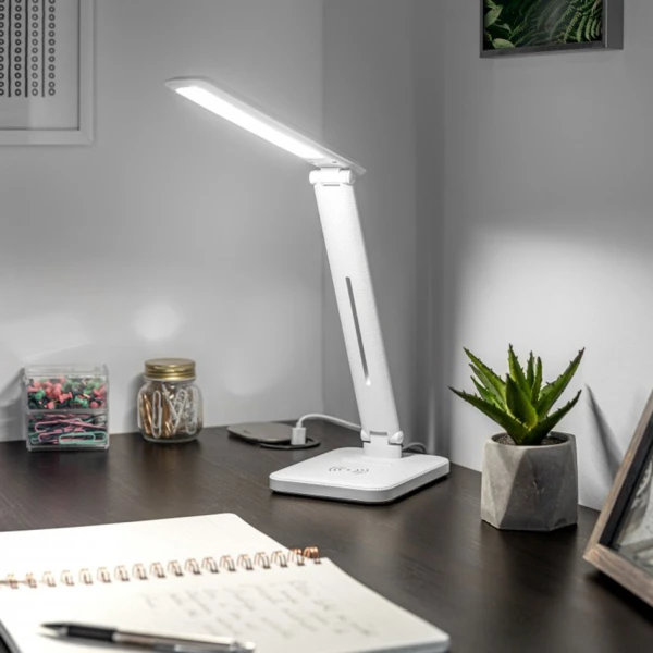 Настільна лампа з індукційною зарядкою GTV IZUKA LED, 6W, CCT, біла, працює від power bank (LB-IZK6WCCT-00)