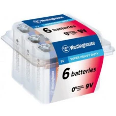 Батарейки комплект Westinghouse Super Heavy Duty 6F22 (крона) 6 шт. (6F22-PB6)
