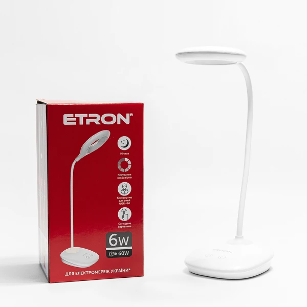 Настільна лампа акумуляторна 6W Circle, ETRON 1-EDL-427