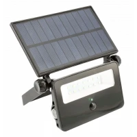 Прожектор GTV LUMOS, датчик руху, сонячна панель, 10W, 6400K, IP65, 120° (LD-LUMOS10W-64)