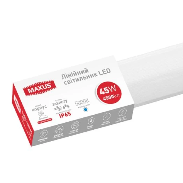 Лінійний світлодіодний світильник Maxus Batten Light 45W 5000K IP65