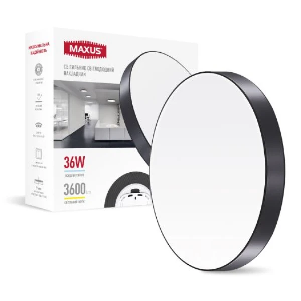 Світильник світлодіодний 1-MSP-3641-SLB MAXUS SP Ceiling 36W 4100K Circle Slim Black