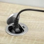 Мебельная розетка CHARGER MINI, Ø60 мм, 1хSHUKO, 1xUSB-A 2.4A, кабель 1.9 м, алюминий