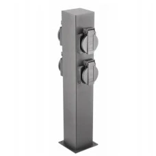 Стовпчик садовий GTV LARGO-P 36, IP54, AC220-240V, 4*розетки Schucko, max.3500W, графіт (OS-LARGP36G-30)
