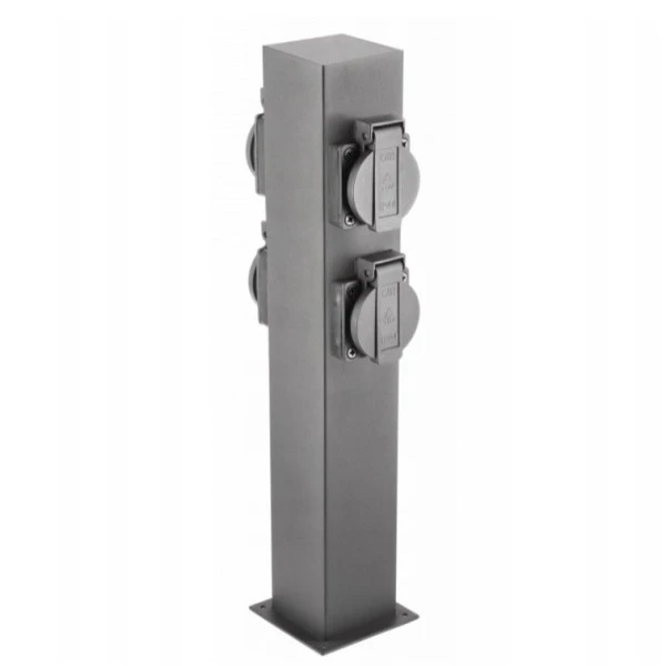 Стовпчик садовий GTV LARGO-P 36, IP54, AC220-240V, 4*розетки Schucko, max.3500W, графіт (OS-LARGP36G-30)