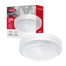 Накладний світлодіодний світильник MAXUS MBH 20W 3CCT IP65 WH Circle