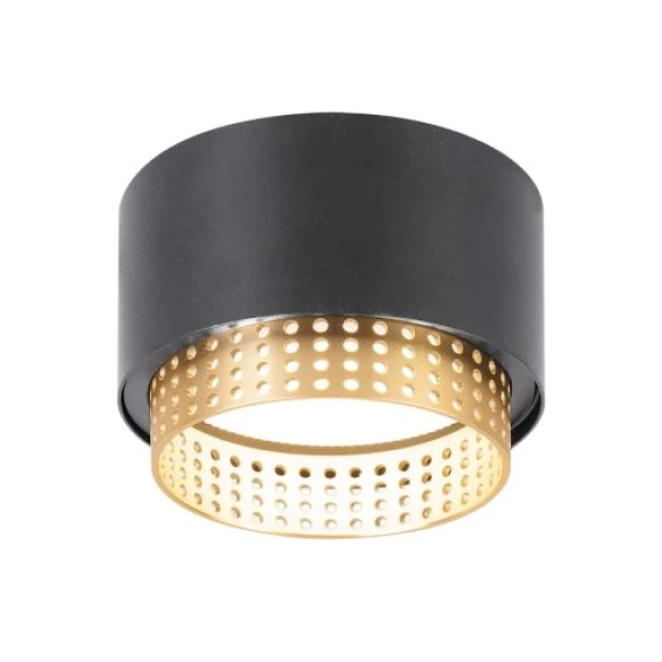 Світильник точковий накладний-врізний без лампи MAXUS Design Downlight Base GX53 Black Golden 2in1