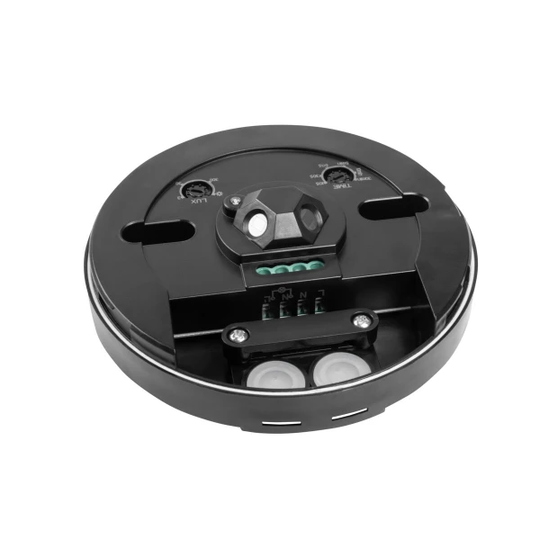 Датчик руху та присутності GTV CO-2 PIR, макс.2000Вт, 360⁰, діапазон 3-20 м, IP65, чорний