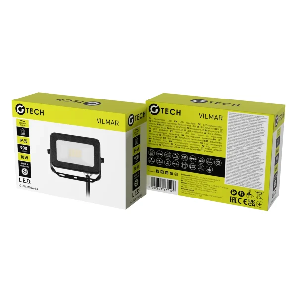 G-TECH Прожектор VILMAR, LED, 10Вт, 900лм, 6400K, AC220-240В, IP65, черный