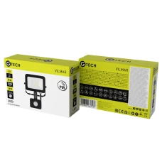 G-TECH Прожектор з датчиком руху VILMAR, LED, 20W, 1800lm, 4000K, AC220-240V, чорний