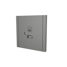 Розетка L-TEC USB+ type-C сіра (LT-F-79-G)
