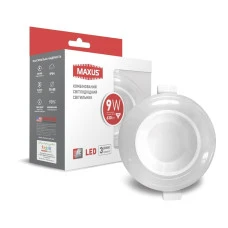 Розумний світильник точковий Maxus 9W IP44 (змінні яскравість і колір) круг