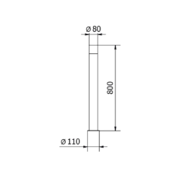 Світильник садовий GTV LARGO-P 80, E27, MAX.15W, IP44, стовпчик, графіт (OS-LARGP80-30)