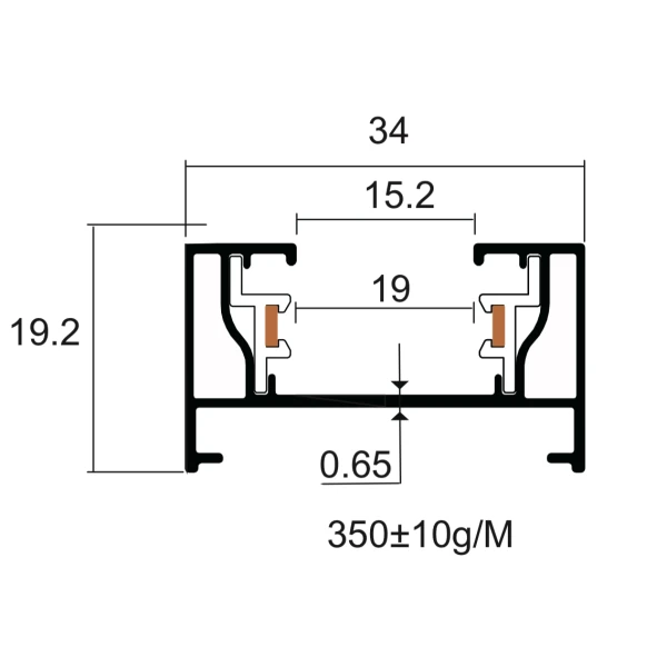 Шинопровід OLEDIM OT03 220V 3м чорний