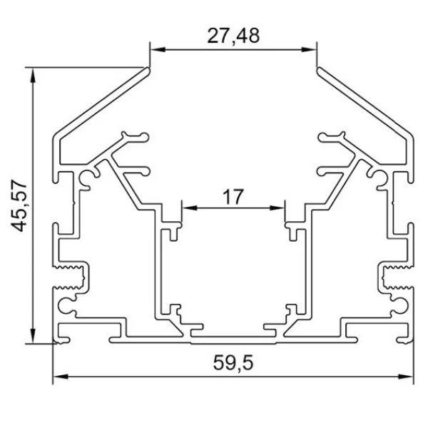 Магнитный трековый шинопровод OLEDIM OL35 48V для натяжного потолка белый (гарпун) 3м